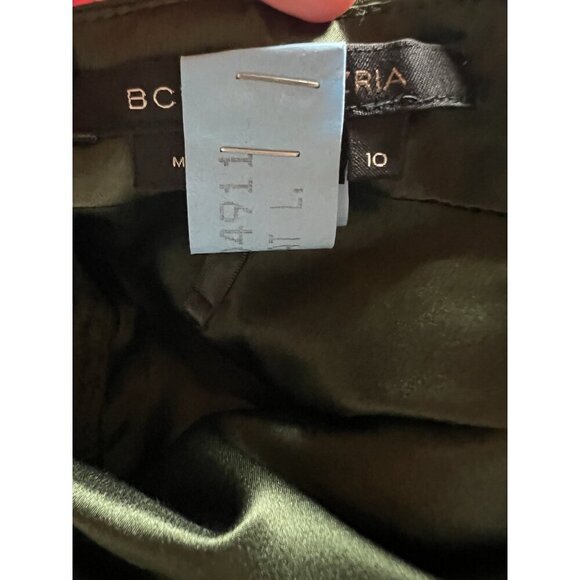 Vintage Y2K BCBGMaxAzria army green halter silk empire waist dress boho 10 beads - Picture 5 of 10